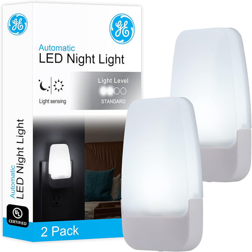 LED Night Lights Plug into Wall, Dusk to Dawn Sensor, Ambient Lighting, Dorm Room Essentials, Bathroom Decor, Smart Home, for Bedroom, Cool White, 55991, 2 Pack